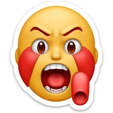 a Screaming emoji saying PRESS E sticker