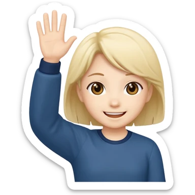 A chibi anime character waving sticker