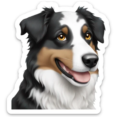 black and white Australian shepherd with blue eyes sticker