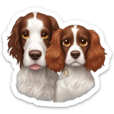 Springer spaniel with owner mom redhead and dad sticker