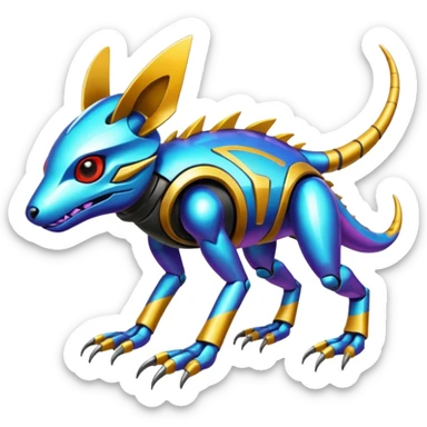  exotic tropical cyber-Protogen-Fakémon-Vernid-creature sticker