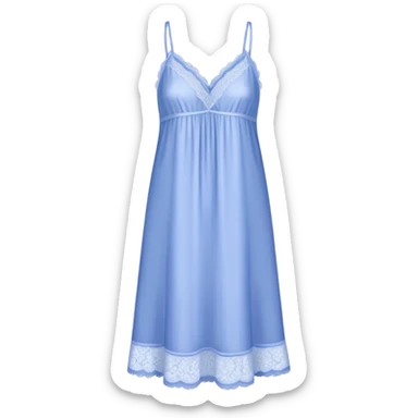 Periwinkle silk lace-trim nightgown sticker