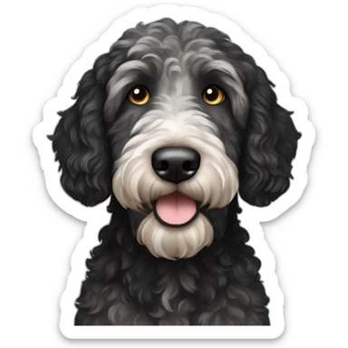 Black dark merle black labradoodle sticker