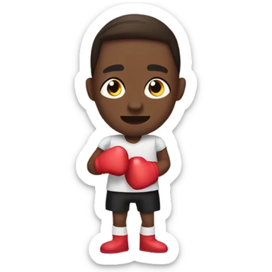 Boxer with wrapping paper gloves sticker