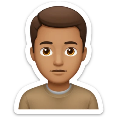 man wear brown shirt sticker