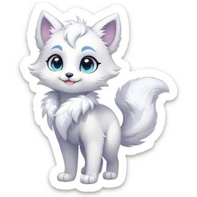 Full body Kawaii bright fantasy ethereal anthro fursona animal sticker