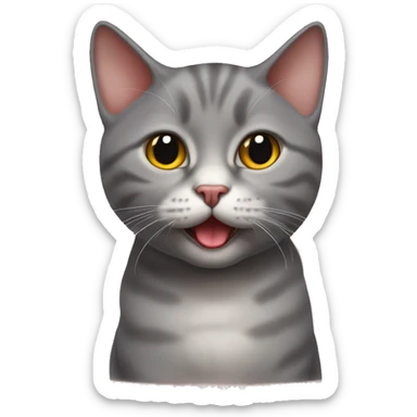 British Short Hair cat with her tounge out sticker