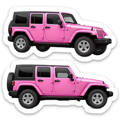 Pink 4 door jeep wrangler  sticker