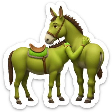 Shrek petting Donkeys butt sticker