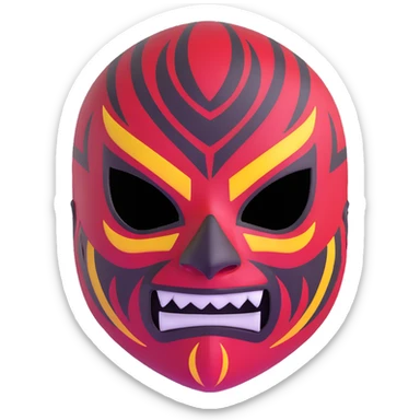 sinister luchador mask with evil expression sticker