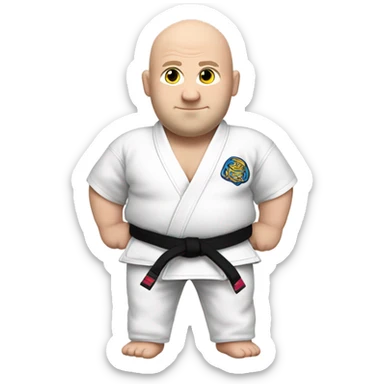 Bald fat white jujitsu guy sticker