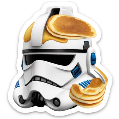 Star Wars clone trooper helmet with pancakes on it sticker