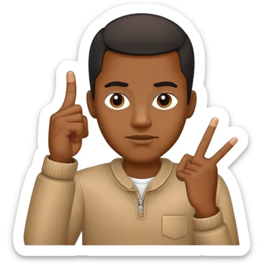 A Black man showing his middlefinger sticker