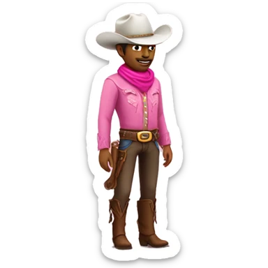 cowboy with a pink h sticker