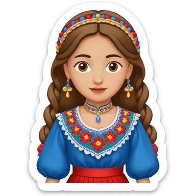 Girl Serbian folklore dancing sticker
