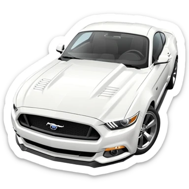 white ford mustang  sticker