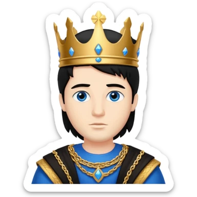 King Solomon with blue eyes, black hair sticker