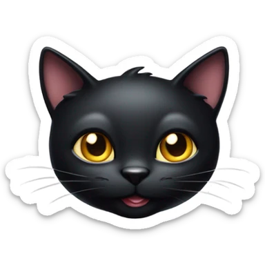  black cat with mischievous smile like he wants to do something freaky ahhh to you (mean not cute) sticker