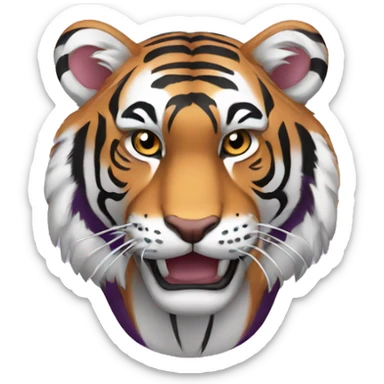 Tigre morado con garras sticker