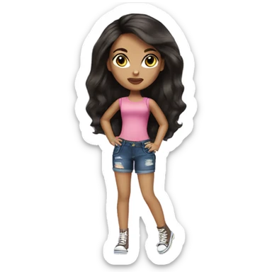 Brunette Bratz doll sticker