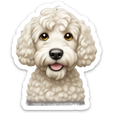 Cream/white cockapoo dog sticker