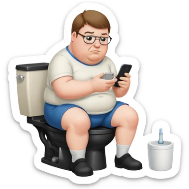 can you do  Peter Griffin sitting on the toilet playing on his phone sticker