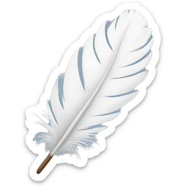 white soft feather sticker