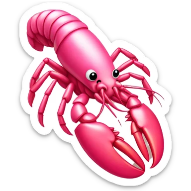 Pink lobster with bow sticker