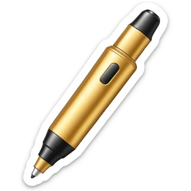 golden permanent marker emoji, with a metallic effect sticker