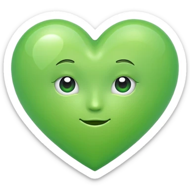 Un corazón de color verde en una tonalidad claridad con un poquito de brillitos sticker