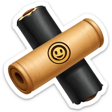 Pergamino enrollado con un sello de cera negro sticker