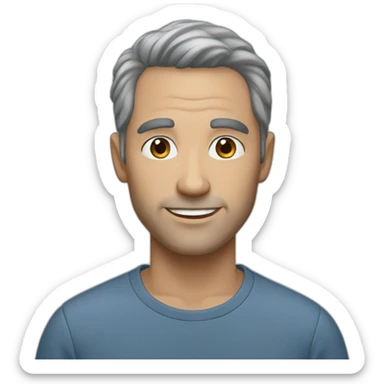 46 years old man dark-grey hair blue eyes sticker