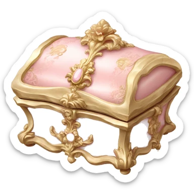 Pale pink rococo jewelry box sticker