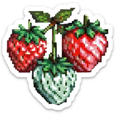 three strawberry tanghulu sticker