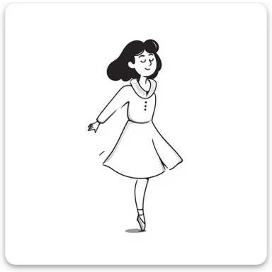 ballet dancer in a white dress sticker