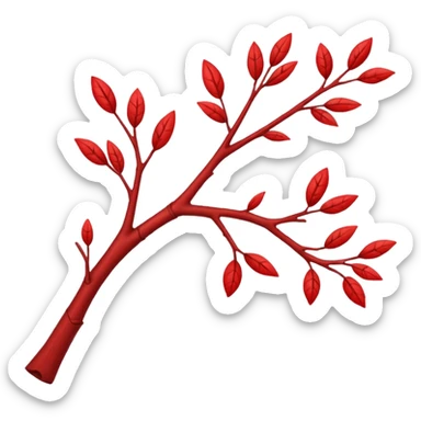 Red tree branch twig  sticker