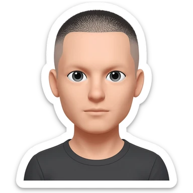 Add a little shadow of a dark hair line that was receding and is kept shaved sticker