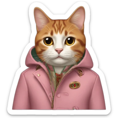 The Cat in the Gucci coat sticker
