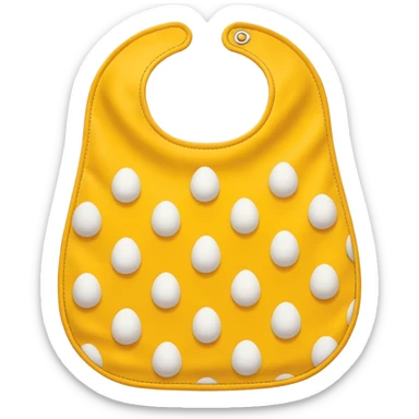 Yellow bib with egg pattern sticker