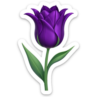 goth tulip with drooping petals, dark background sticker