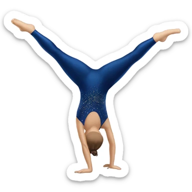 Brunette gymnast doing handstand in gb unitard  sticker
