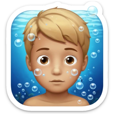 Underwater boy face sticker