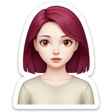 make a vampire girl with burgundy hair  sticker