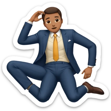 a man lying on the floor who has just fallen sticker