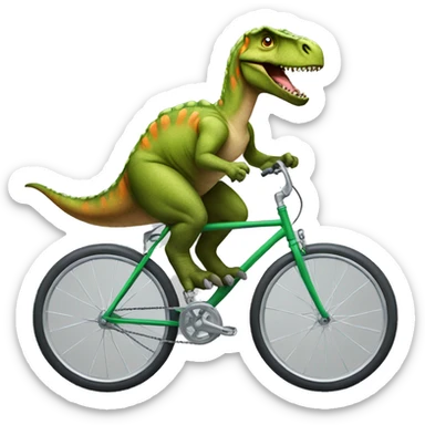 dinosaurs on bike sticker