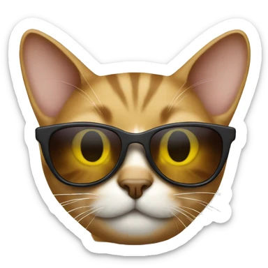 Cat with sunglasses sticker