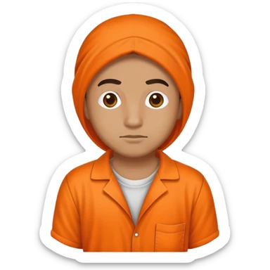 Prisoner in orange jumpsuit sticker