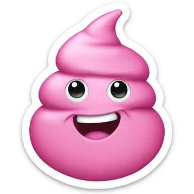 Pink poop emoji sticker