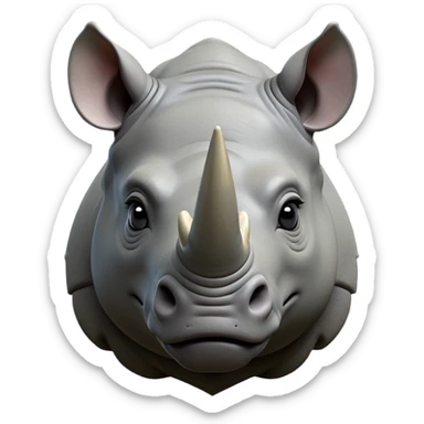 cinematic-noble-rhinoceros-portrait-emoji,-poised,-with-a-massive,-powerful-build-and-a-thick,-hide-of-slate-gray,-deep-set-soulful-piercing-eyes,-simplified-yet-sharp-and-sophisticated-features,-highly-detailed, with large black eyes, szoomed out showing houlders sticker