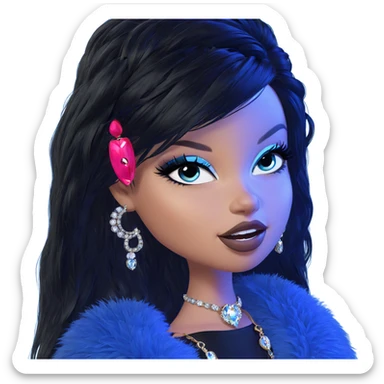 stunning girl with jewelry sticker